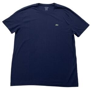 NWOT Lacoste Mens XL Pima Cotton Navy Blue Short Sleeve Tee Shirt TShirt